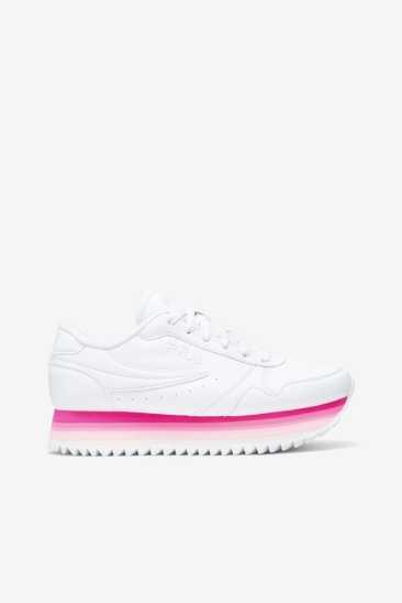 Fila Femme Fila Orbit Stripe 154 Blanche / Rose Glow / Knockout Rose Fila France SZU-085236